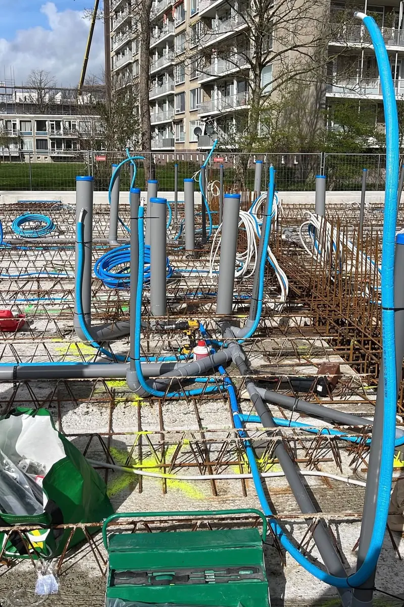 Aansluitpunten vóór het betonstorten