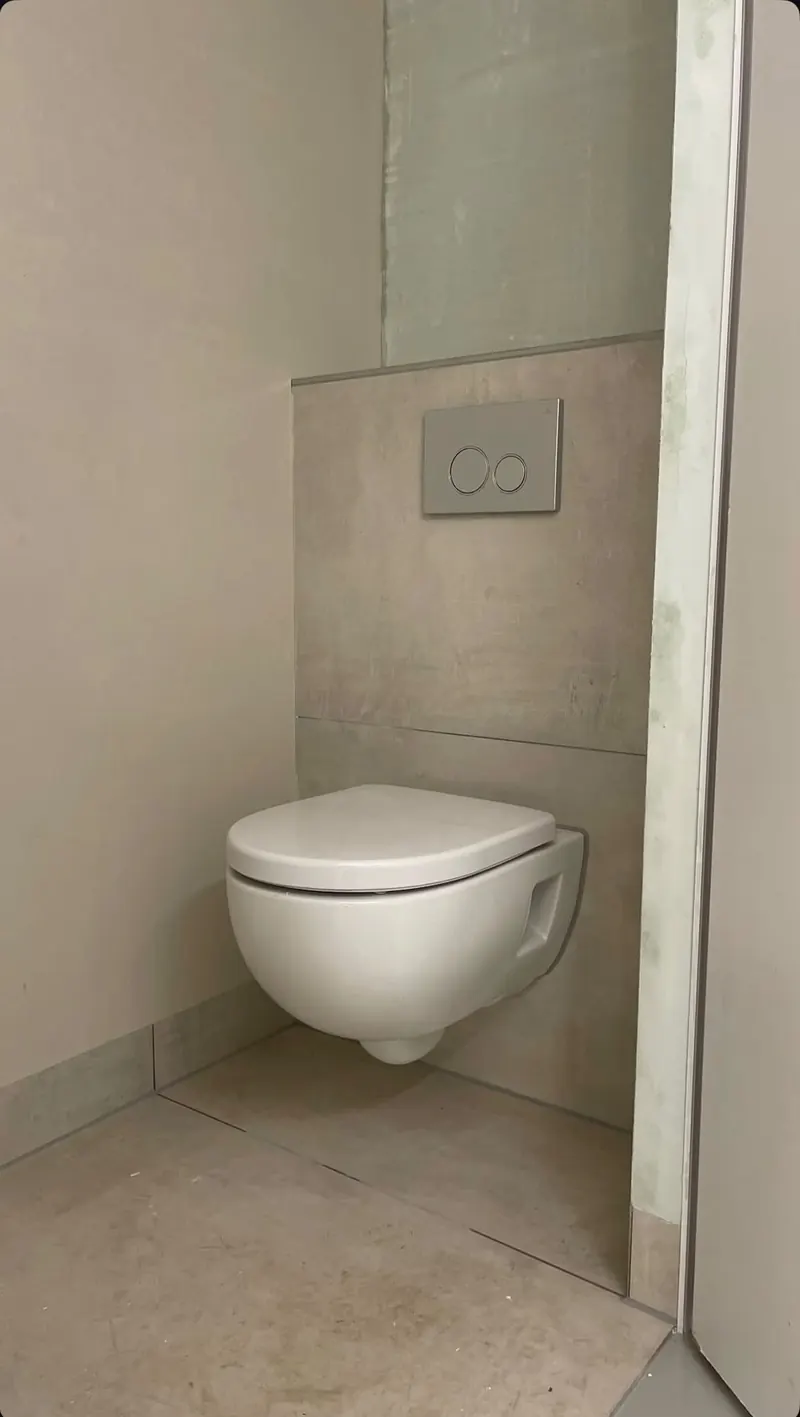 Wandhangend toilet met bedieningsplaat